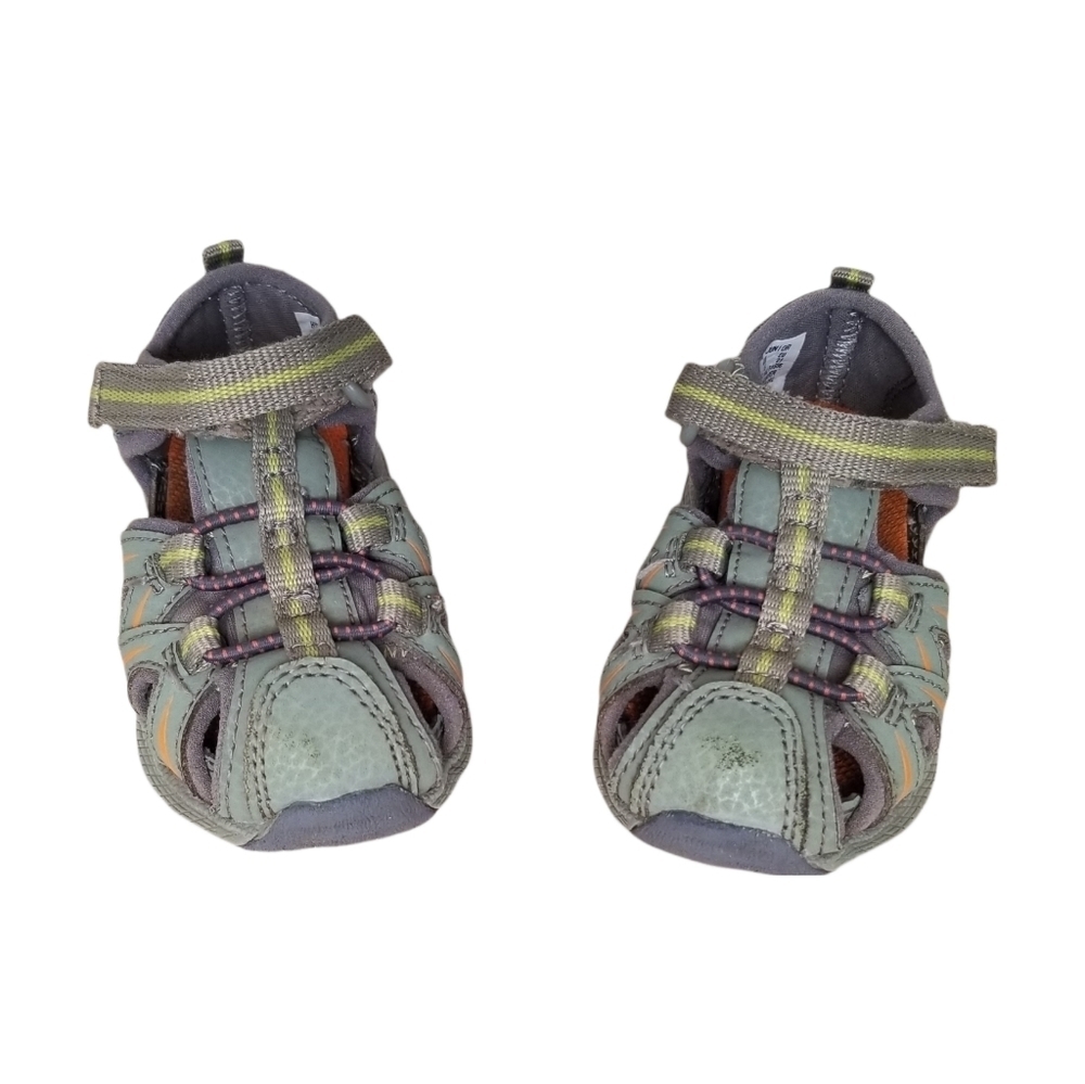 Merrell Toddler Boys Size 5M Army Green/ Neon  Hydro Hiker Junior Sandals MT5337